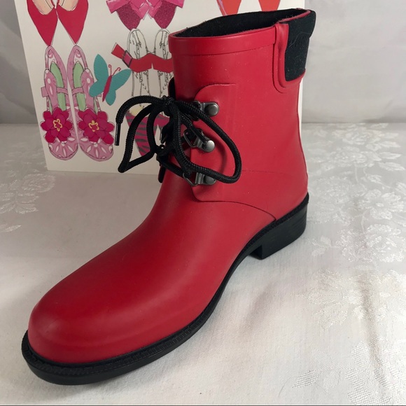 Bright Red Bailey size 10 Rain Boots Merona nwot - Picture 8 of 8